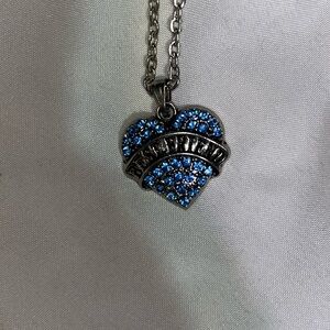 Sparkling Blue Heart Necklace for Best Friends